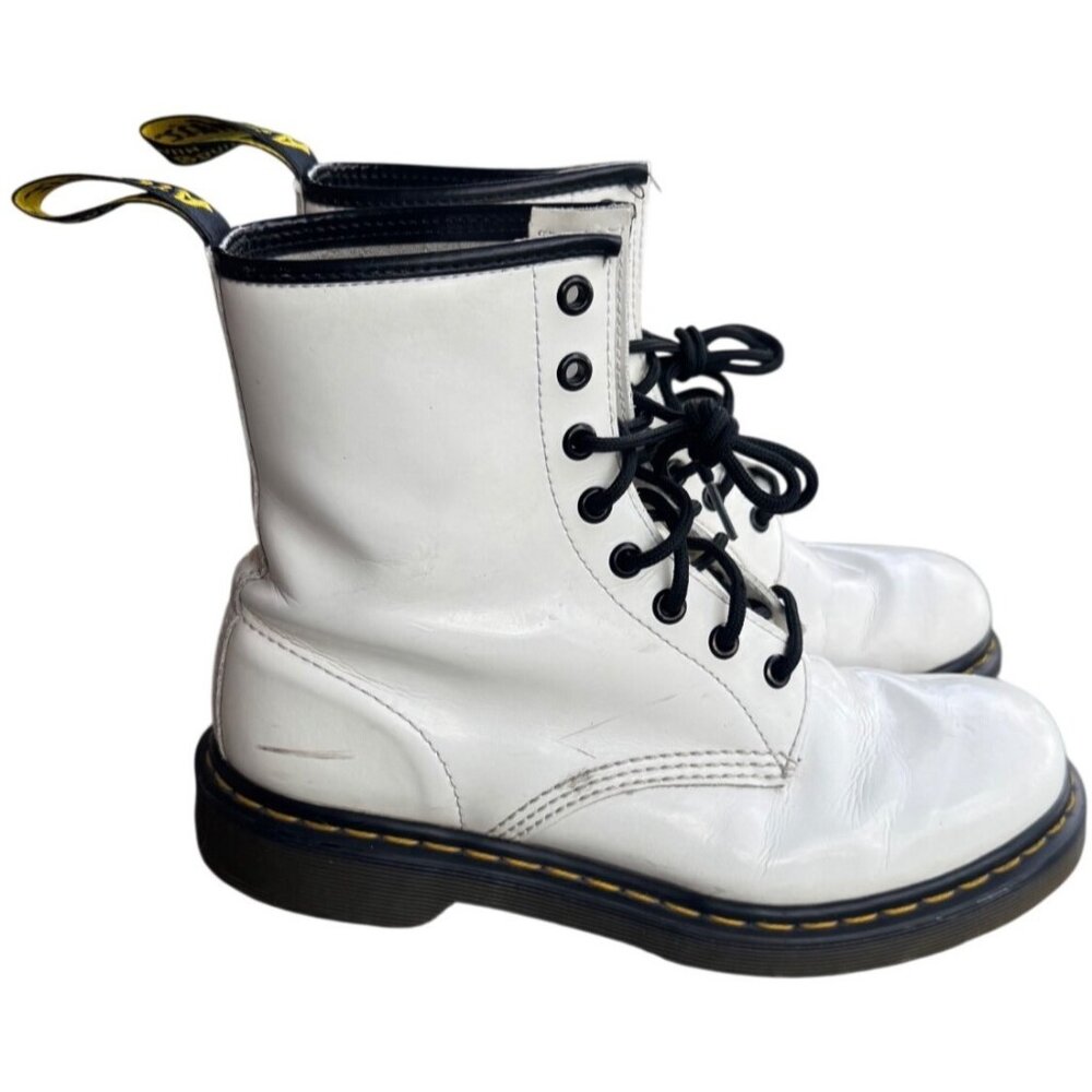Doc DR MARTENS Air Wair 1460 Boots AW004 Women's Size 8 White Combat